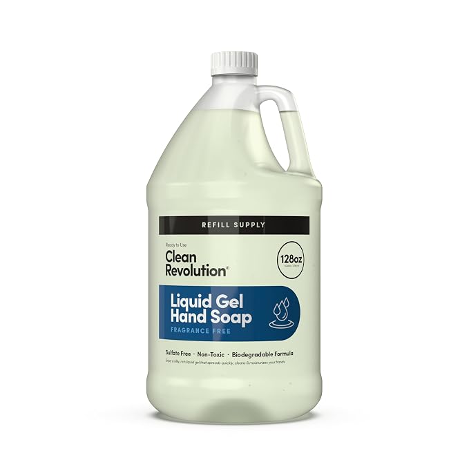 Clean Revolution Liquid Gel Hand Soap, Silky Rich Liquid, Quick Lather by CleanRevolution