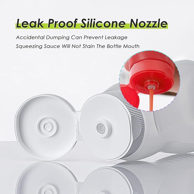 Condiment Squeeze Bottles for Ketchup Hot Sauce Liquids Oil - Image 3