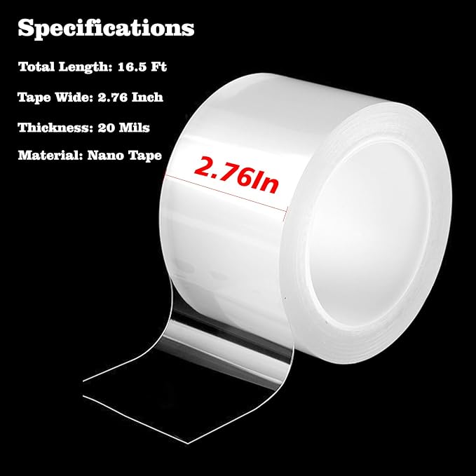 Transparent Window Weather Sealing Tape 2.76 Inch x 16.5 FT Weather Stripping - Image 2