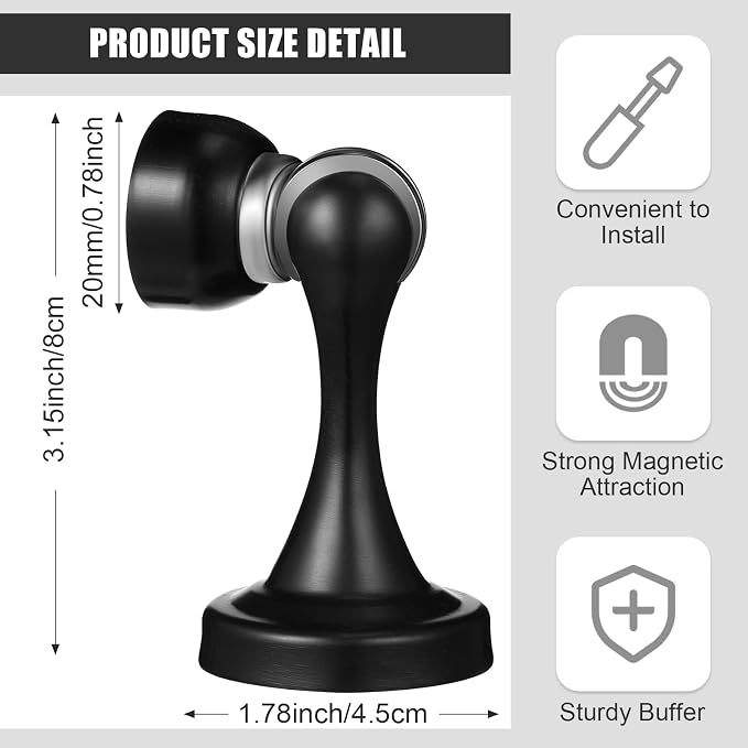 16 Pcs Magnetic Door Stoppers Stainless Steel Door Stops Magnetic Catch Holder - Image 2