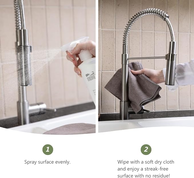 MORE - Stainless Steel Cleaner & Polish Spray + Microfiber Cloth - Stainless - Image 5