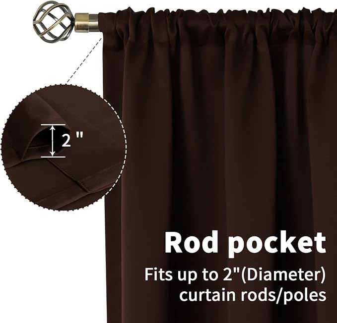 BGment Brown Blackout Curtains 45 Inch Long - Image 5