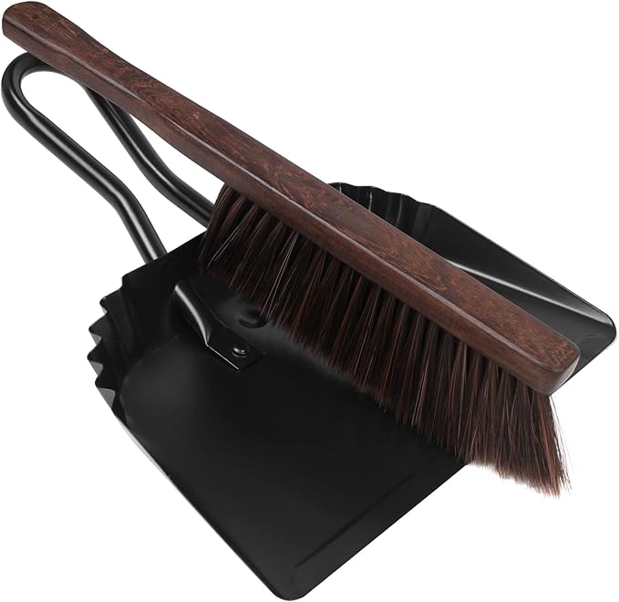 Dust Pan and Brush Set-Handheld Angled DustPan and Hand Broom Set, Large dust by Hanber
