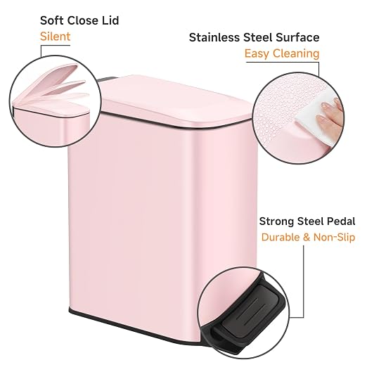 TIPGO Slim Bathroom Trash Can - Image 3
