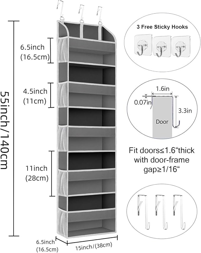 2 Pack Over The Door Storage Organizer - Image 2