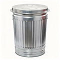 31 Gallon Metal Trash Can with Lid, Durable Silver Garbage Can-Easy to Clean by Unknown
