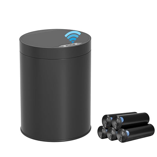 Bathroom Trash Can with Lid 2.6 Gallon Stainless Steel TrashCans Automatic by LJIACLEATouchlessTrashCan