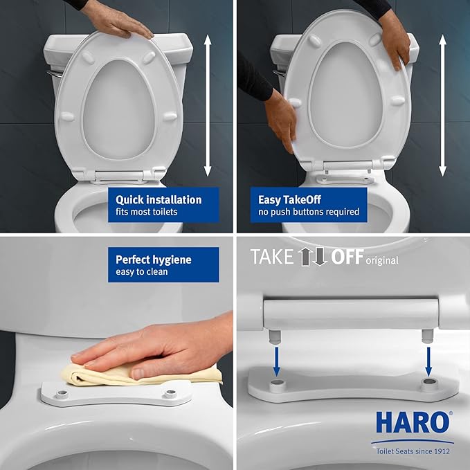 HARO | ELONGATED Toilet Seat | Slow-Close-Seat | Heavy-Duty up to 550 lbs - Image 4