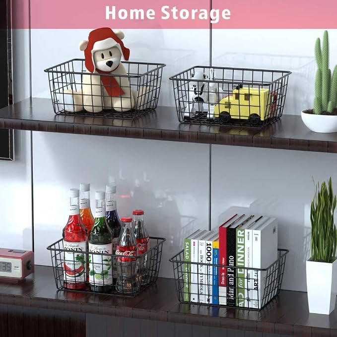 Kitchen Wire Baskets Farmhouse Decor Metal Food Storage Organizer, Household - Image 3