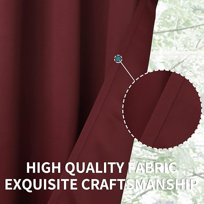 BGment Burgundy Blackout Curtains 84 Inch Length - Image 6