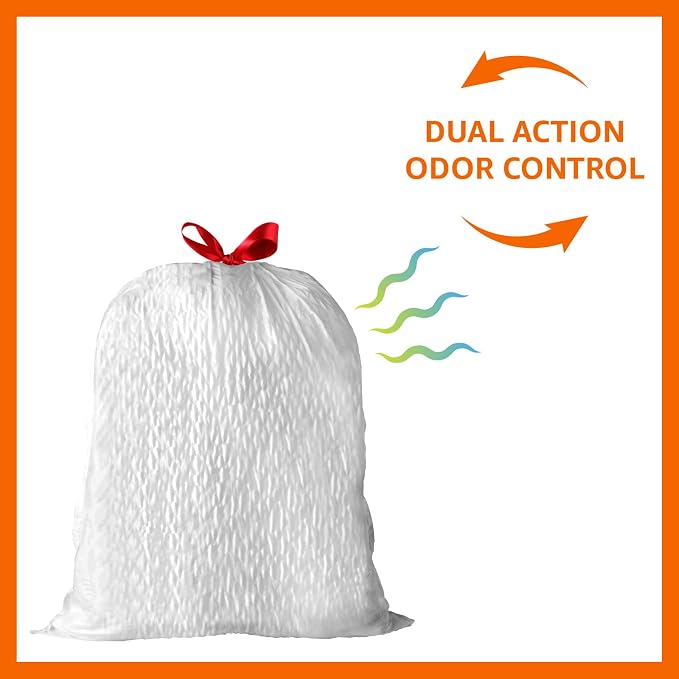 Amazon Basics Ultra-Force Tall Kitchen Drawstring Trash Bags, Lavender Scented - Image 6
