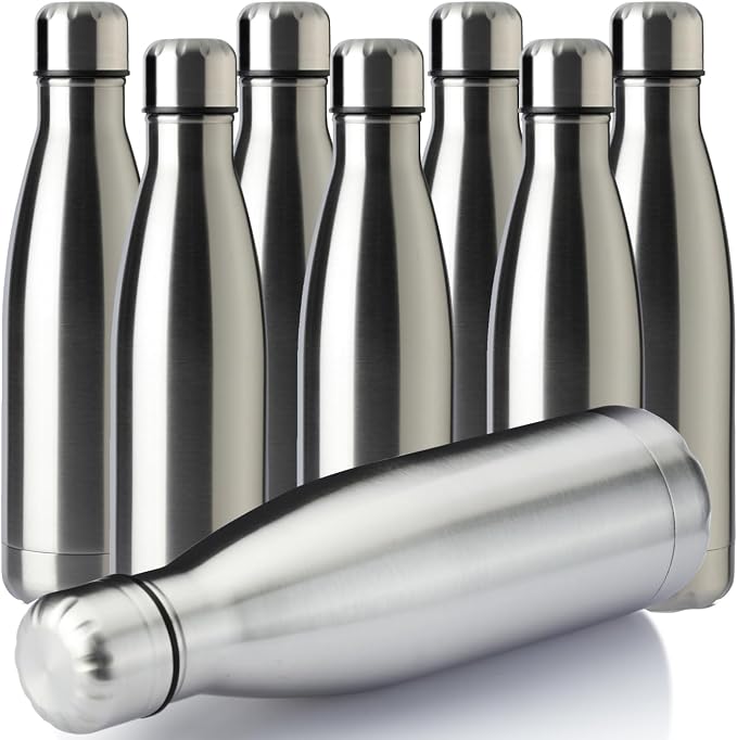MEWAY 17oz Sport Water Bottle 8 Pack Vacuum Insulated Stainless Steel by MEWAY
