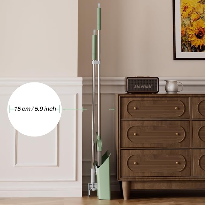 JOYMOOP Dark Teal Green Broom and Dustpan Set - Image 9