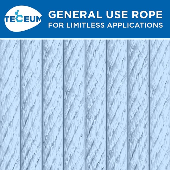 TECEUM Cotton Rope 3/16” – 50 FT – Strong All-Purpose Braided Rope – Natural - Image 9
