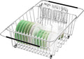 Large Sink Dish Drying Rack, Expandable 304 Stainless Steel Metal Dish Drainer by SwetLao