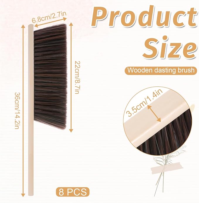 8 Pieces Woooden Dust Brush Hand Broom Bulk Bench Brush - Image 2