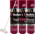 RainbowZone Large Lint Rollers plus 3 Rolls 9.5'' Extra Wide Total 300 sheets by Rainbowzone