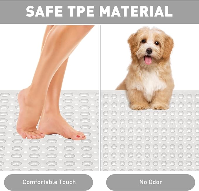 Shower Mat Non Slip: 47.2 x 31.5 Inch Extra Large TPE Shower Mats - Image 3