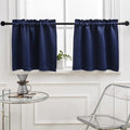 Cafe Kitchen Curtains 36 Inches Long 2 Panels, Short Black Out Curtain by PICKLUC