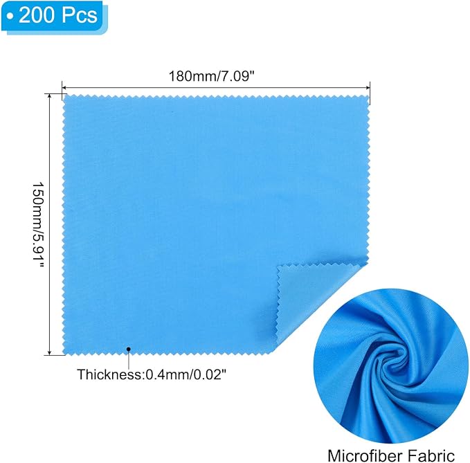 PATIKIL Eyeglass Microfiber Cleaning Cloth 7"x6", 200 Pack Glasses Cleaning - Image 2