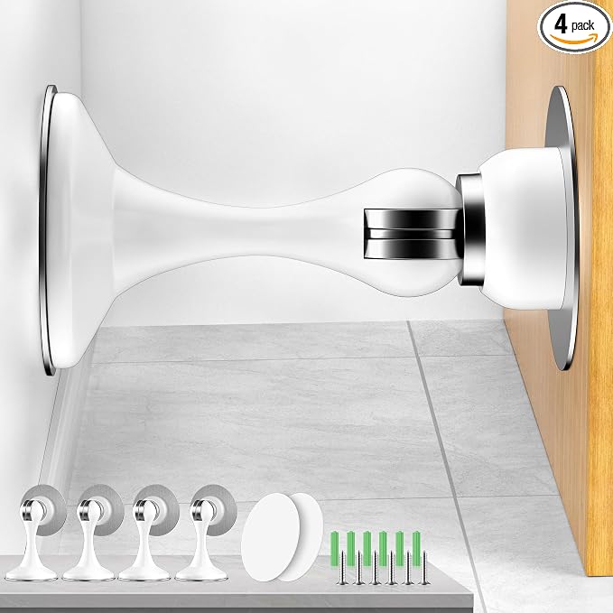 Crosize Magnetic Door Stoppers 4 Pack, Stainless Steel Door Catch by Crosize