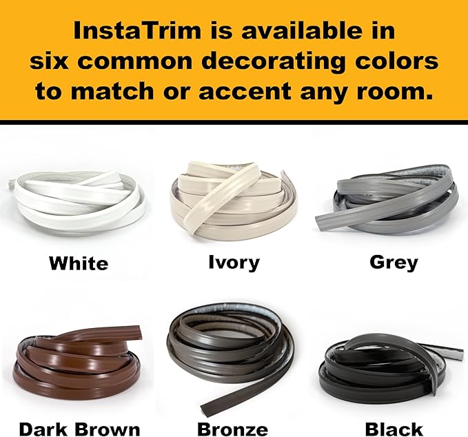 InstaTrim The Original Flexible Trim - 50ft Black 1/2" Wide Caulk Tape - - Image 6