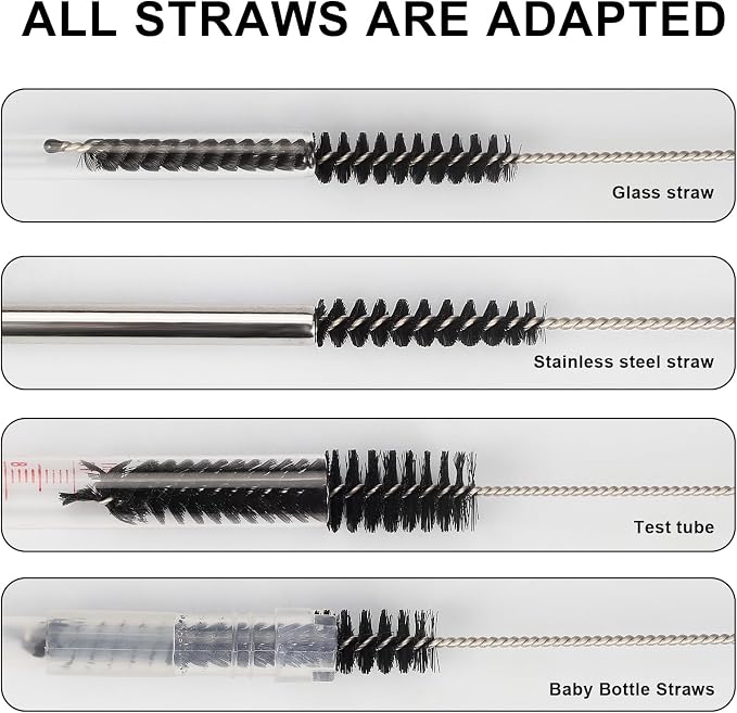 Straw Cleaner Brushes Sets, 12 Pieces 8.2 Inch Botthle Cleaning Brush and Nylon - Image 7