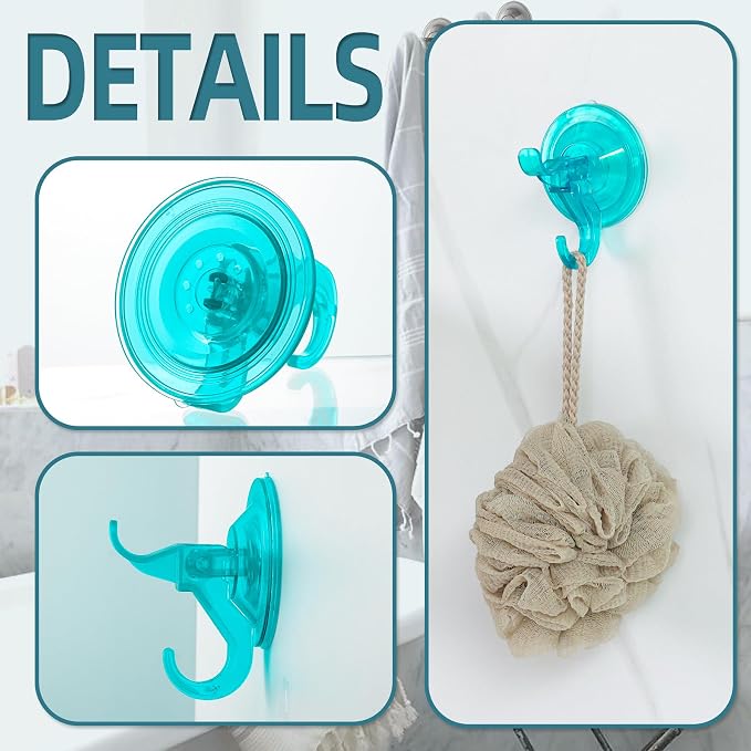 Antimbee 3 Pack Suction Cup Hooks, Removable Reusable Bathroom Suction Hooks - Image 2