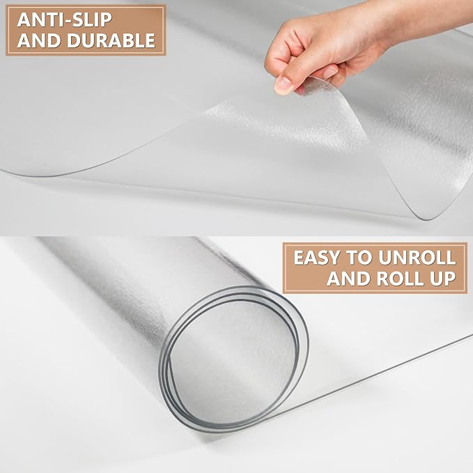 Office Chair Mat for Hardwood Floor- 44" x 58" Clear Desk Computer Chair Mat - Image 4