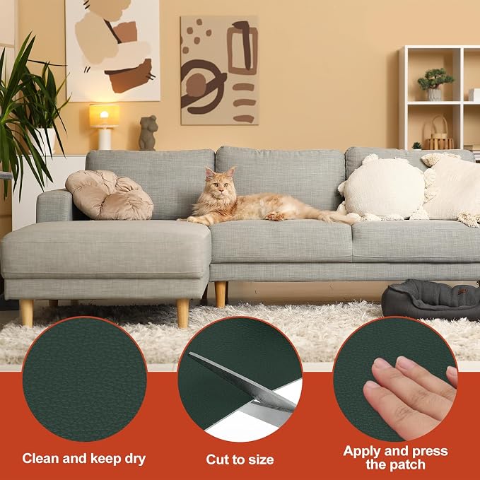 PATIKIL Leather Patches Tape for Furniture, 6.3 x 61 Inch Self Adhesive Vinyl - Image 3