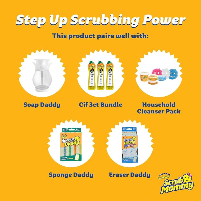 Scrub Daddy 6 Scrub Mommy Kitchen Sponges & 1 Daddy Caddy Sponge Holder - Image 7