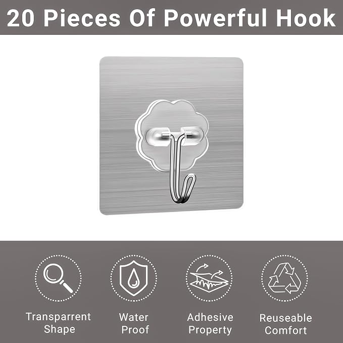 Heavy Duty Adhesive Wall Hooks - Image 3