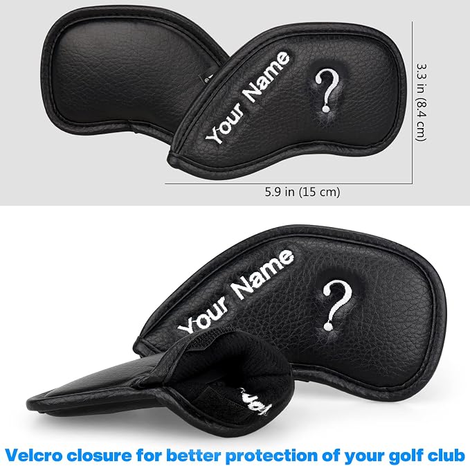 CRAFTSMAN GOLF 12pcs or 1pc Thick Synthetic Leather Golf Iron Head Covers Set - Image 3