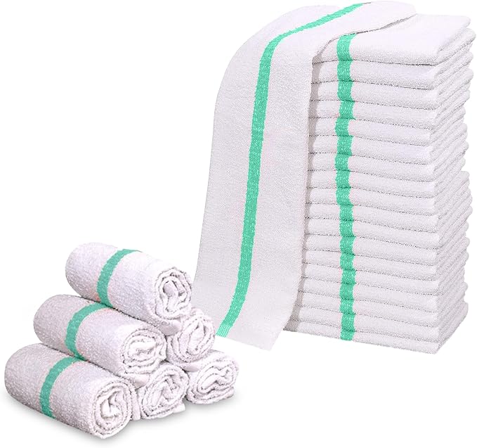 GOLD TEXTILES New Cotton Blend White Restaurant Bar Mops Kitchen Towels - Image 2