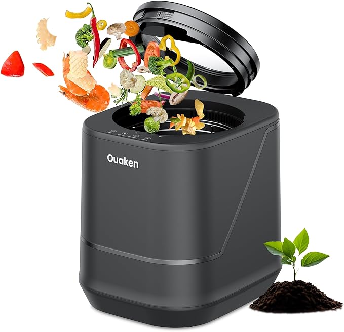 Electric Composter for Kitchen - 4L Countertop Indoor Compost Bin Smart by Ouaken