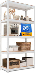HOMEDANT House 5-Tier Laminated Metal Shelving Unit Adjustable Storage Utility by TheBestOrganizingSolution