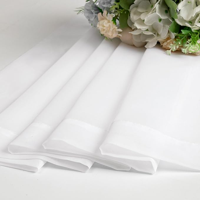Chyhomenyc White Sheer Curtains 63 Inch Length 2 Panels Set, Light Filtering - Image 8
