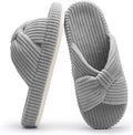 Chantomoo Slippers for Women Memory Foam House Bedroom Corduroy Bow Crossbands by Chantomoo