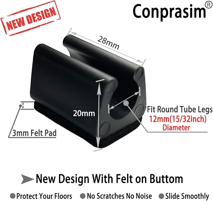 Rectangle U Shaped Chair Leg Tips Caps - Image 4
