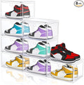 Large Shoe Boxes Clear Plastic Stackable, 8 Pack Drop Side Shoe Storage by YukuiLLc