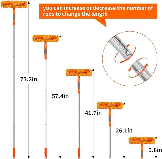Professional 72'' Window Squeegee Cleaning Washing Tool/Kit - Image 4