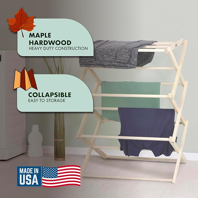 Pennsylvania Woodworks Premium American Maple Clothes Drying Rack - Image 8