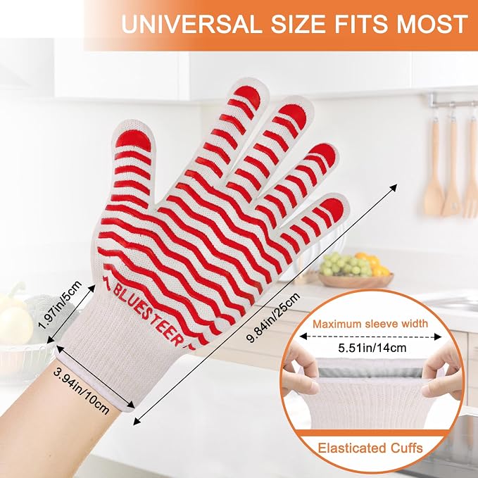 Oven Gloves 932°F Heat Resistant Oven Mitts - Image 5