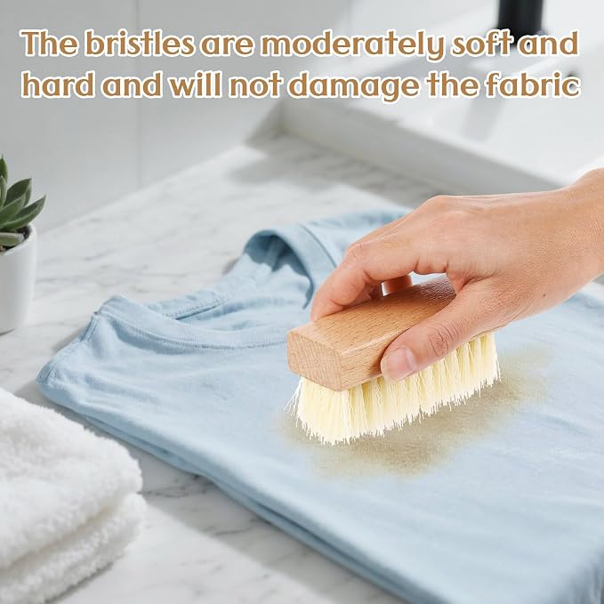 3 Pcs Wood Laundry Stain Brush Stain Remover Brushes - Image 4