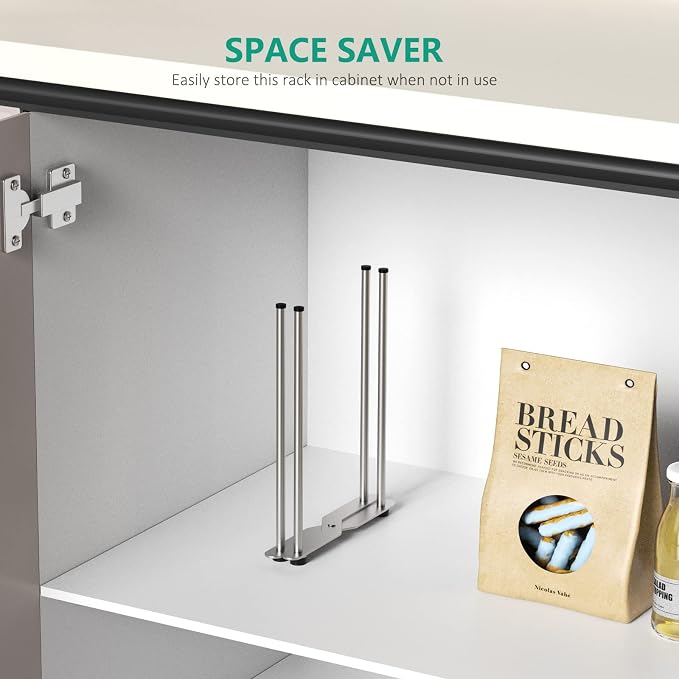 Plastic Bag & Bottle Drying Rack, Collapsible Countertop Stand - Image 8
