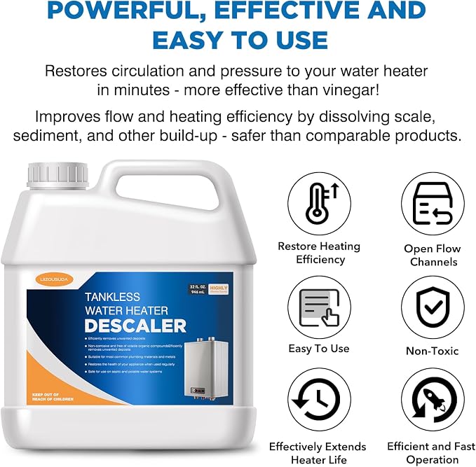 Tankless Water Heater Descaler, Highly Effective Descaler Restores Heating - Image 2