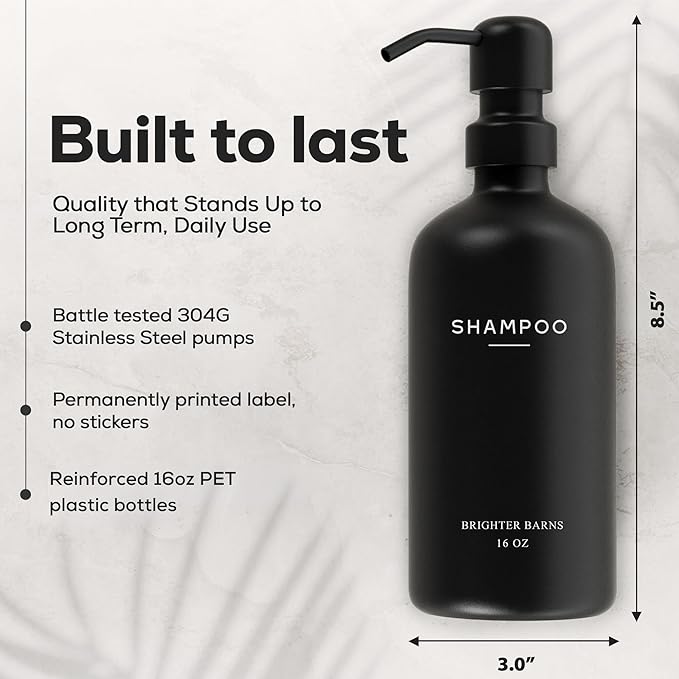 Black Shampoo and Conditioner Dispenser Set by Brighter Barns - Image 3