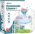 Commode Liners with Absorbent Pads- 50 Commode Bags+ 50 Commode Pads, Extra by Xfire-PetLovinMadeEasy