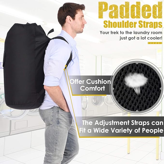 Backpack Laundry Bag, 115L Heavy Duty Extra Large College Laundry Backpack - Image 4