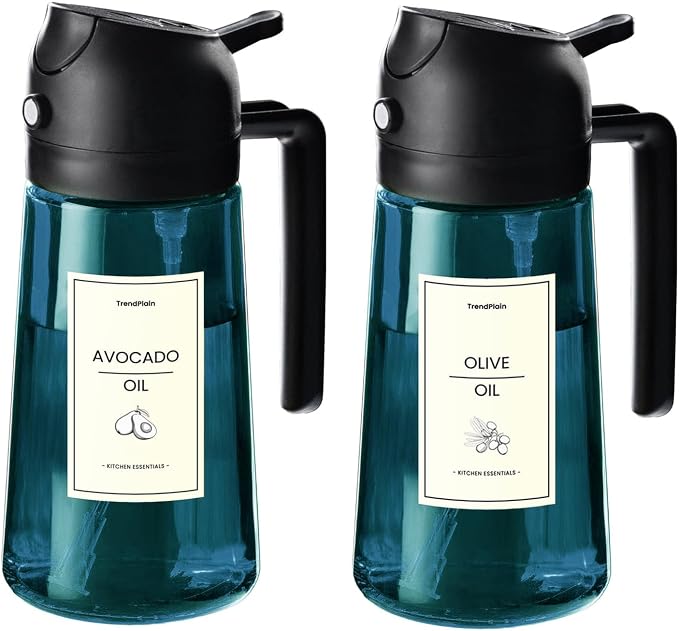 TrendPlain 16oz/470ml Blue Glass Olive Oil Sprayer by TrendPlain